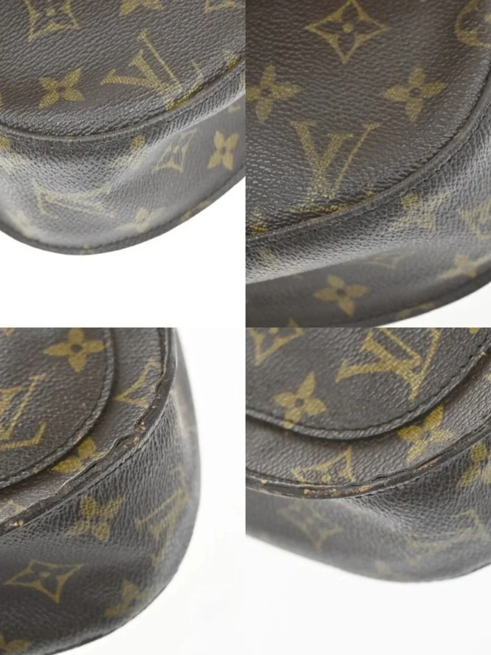 LOUIS VUITTON Saint Cloud GM Shoulder Bag Monogram Leather Brown M51242 32YH880